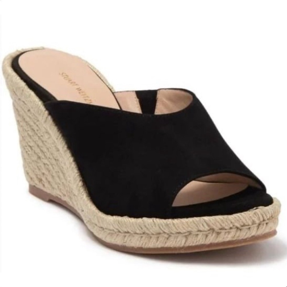 Stuart Weitzman Wonda Espadrille Wedge Sandal Suede 9.0b $398 Worn Once!